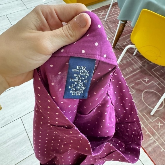 Vintage Gap High Waisted Purple Polka Dot Trouser Shorts Faux Skirt Size 11/12 - Picture 6 of 10